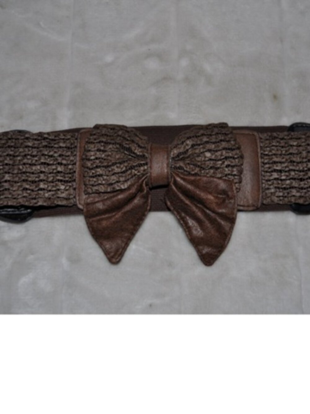 Womens Retro Vintage Belts Stretchy Belt Wide Elastic Bow Faux Leather stretchy
